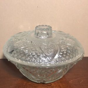 Vintage 1970s FIRNA Candy Nut Dish Pressed Glass